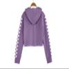 Meikulo Crop Tops for Teen Girls Hoodies Two Piece Outfits Tracksuit Activewear Kids Cute Long Sleeve Sweatshirts Sweatpants Purple, 5-6 Years view 3