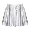 VernLan Girl's Metallic Skater Skort Dance Athletic Shiny Pleated A-Line Mini Scooter Skirt for Cheerleading Performance White 15-16 Years view 1