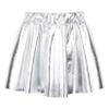 VernLan Girl's Metallic Skater Skort Dance Athletic Shiny Pleated A-Line Mini Scooter Skirt for Cheerleading Performance White 15-16 Years view 2