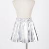 VernLan Girl's Metallic Skater Skort Dance Athletic Shiny Pleated A-Line Mini Scooter Skirt for Cheerleading Performance White 15-16 Years view 3