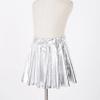 VernLan Girl's Metallic Skater Skort Dance Athletic Shiny Pleated A-Line Mini Scooter Skirt for Cheerleading Performance White 15-16 Years view 4