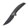Petrified fish PFP05 Deepsea, 3.66 Folding Knife, K110 Steel Blade, Carbon fiber Handle Flipper Liner Folding Knife for Outdoor. (Black Stonewashed) view 1