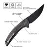 Petrified fish PFP05 Deepsea, 3.66 Folding Knife, K110 Steel Blade, Carbon fiber Handle Flipper Liner Folding Knife for Outdoor. (Black Stonewashed) view 2