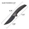 Petrified fish PFP05 Deepsea, 3.66 Folding Knife, K110 Steel Blade, Carbon fiber Handle Flipper Liner Folding Knife for Outdoor. (Black Stonewashed) view 3