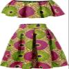 SHENBOLEN Women African Print Skirts Ankara Floral Top Set 2 Piece (Medium,C) view 1