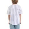 Mowbeat Boys Baseball Jersey Stripe Kids Girls Hip Hop T Shirts Short Sleeve Button Down Sport Jersey Shirt view 2