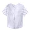 Mowbeat Boys Baseball Jersey Stripe Kids Girls Hip Hop T Shirts Short Sleeve Button Down Sport Jersey Shirt view 3