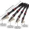 moisture Reel and Fishing Rod Combo Fishing Rod Multifunction Portable Carbon Fishing Pole Telescopic Travel Fishing Rod Lure 30-60g Carp Trout Fishing Rod (Color : A, Length : 225cm) view 3