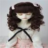 BJD Wig JD187 7-8inch 18-20cm Long Curly Princess Mohair Wig with Mini Twins ponytails 1/4 MSD Doll Accessories (Dark Brown) view 1