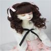 BJD Wig JD187 7-8inch 18-20cm Long Curly Princess Mohair Wig with Mini Twins ponytails 1/4 MSD Doll Accessories (Dark Brown) view 2