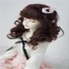 BJD Wig JD187 7-8inch 18-20cm Long Curly Princess Mohair Wig with Mini Twins ponytails 1/4 MSD Doll Accessories (Dark Brown) view 3