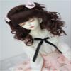 BJD Wig JD187 7-8inch 18-20cm Long Curly Princess Mohair Wig with Mini Twins ponytails 1/4 MSD Doll Accessories (Dark Brown) view 4