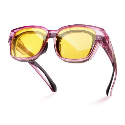 Bloomoak Polarized Large Fit Over Night Driving Glasses/ 2024 Updated AR-Coated Anti Glare/Oversized Night Vision Glasses Over Glasse