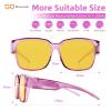 Bloomoak Polarized Large Fit Over Night Driving Glasses/ 2024 Updated AR-Coated Anti Glare/Oversized Night Vision Glasses Over Glasse view 3