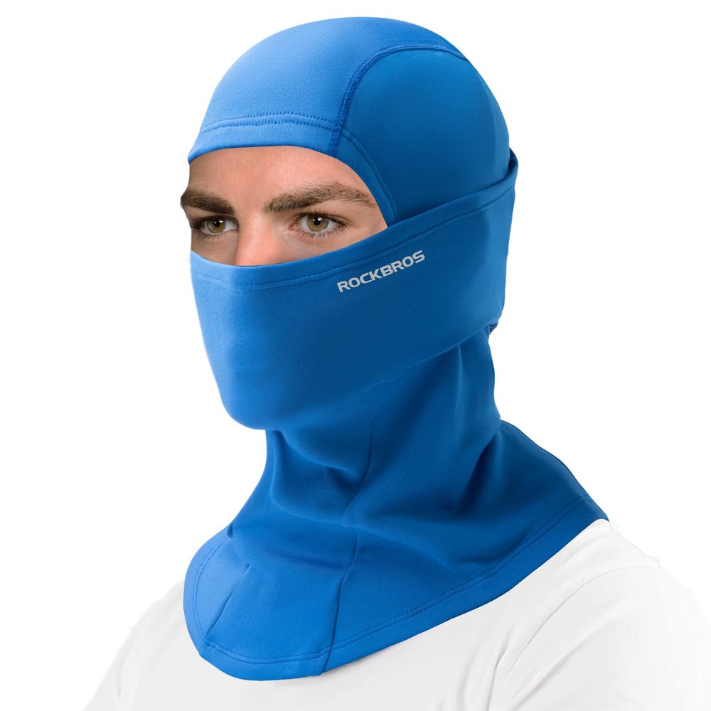 ROCKBROS Cold Weather Balaclava Ski Mask for Men Windproof Thermal Winter Scarf Mask Women Neck Warmer Hood for Cycling (Blue)