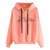tuduoms Sweatshirts for Women Teen Girls Cute Paws Heartbeat Print Hoodie Graphic Oversized Casual Drop Shoulder Sweater Tops view 1