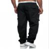 THWEI Mens Cargo Pants Casual Drawstring Athletic Jogger Sports Outdoor Trousers Black 3XL view 4