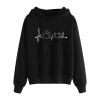 tuduoms Sweatshirts for Women Teen Girls Cute Paws Heartbeat Print Hoodie Graphic Oversized Casual Drop Shoulder Sweater Tops view 1