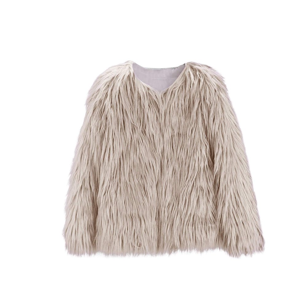 Ikevan 2-10 Years Kids Baby Girls Long Sleeve Furry Coat Faux Fur Coat Jacket Winter Thick Warm Fleece Coat (Gray, 2-3 Years)