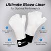 Wickers Fingerless Athletic Gloves Liners (Large, White) - Lacrosse Glove Liner, Ski Gloves for Winter, Snow Sports Glove Liners for Men, Thin Thermal Liner for Field Hockey, Pickleball, and Golf view 3