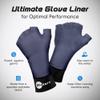 Wickers Fingerless Athletic Gloves Liners (Small, Gray) - Lacrosse Glove Liner, Ski Gloves for Winter, Snow Sports Glove Liners for Men, Thin Thermal Liner for Field Hockey, Pickleball, and Golf view 3