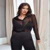 Regular Sleeve Sheer Mesh Shirt Without Bra women's long sleeve shirt view 1