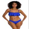 La Blanca Women's Island Goddess Ruffle Bandeau Bikini Swimsuit Top, Sapphire, 6 view 1