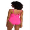 La Blanca Women's Island Goddess Over The Shoulder Twist Front Tankini Swimsuit Top, Pop Pink, 14 view 2