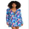 La Blanca Womens Lace Tunic Swimsuit Swimwear Cover Up, Multi//Painted Leaves view 3