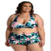 La Blanca Women's Halter Triangle Swimsuit Top, Black//Nightfall Blooms, 8 view 1