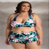 La Blanca Women's Halter Triangle Swimsuit Top, Black//Nightfall Blooms, 8 view 3