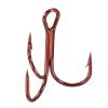PATIKIL 2# Treble Fish Hooks, 20 Pack 1.02" L Carbon Steel Sharp Round Bend Hook Triple Barbed Hook for Freshwater Saltwater, Red view 1