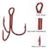 PATIKIL 2# Treble Fish Hooks, 20 Pack 1.02" L Carbon Steel Sharp Round Bend Hook Triple Barbed Hook for Freshwater Saltwater, Red view 4