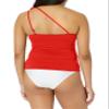 La Blanca Womens Island Goddess One Shoulder Keyhole Tankini Swimsuit Bikini Top, Cherry view 2