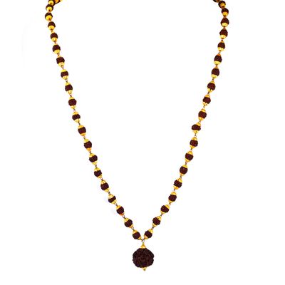 Skyjewels Certified 5 Mukhi Rudraksha 54 Beads,Japa Mala Rudraksha Mala, Yoga Mala Beads