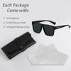 ANDWOOD Square Polarized Sunglasses For Men Women UV Protection Oversized Flat Top Big Shades Fashion Driving Sun glasses Matte Black view 4