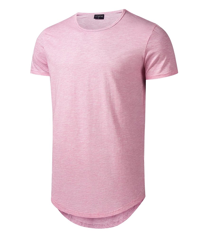 Athlemon Mens Long Shirts for Men Extra Long T Shirts Mens t-Shirts Longline Hipster Reflective Line Scallop Tees