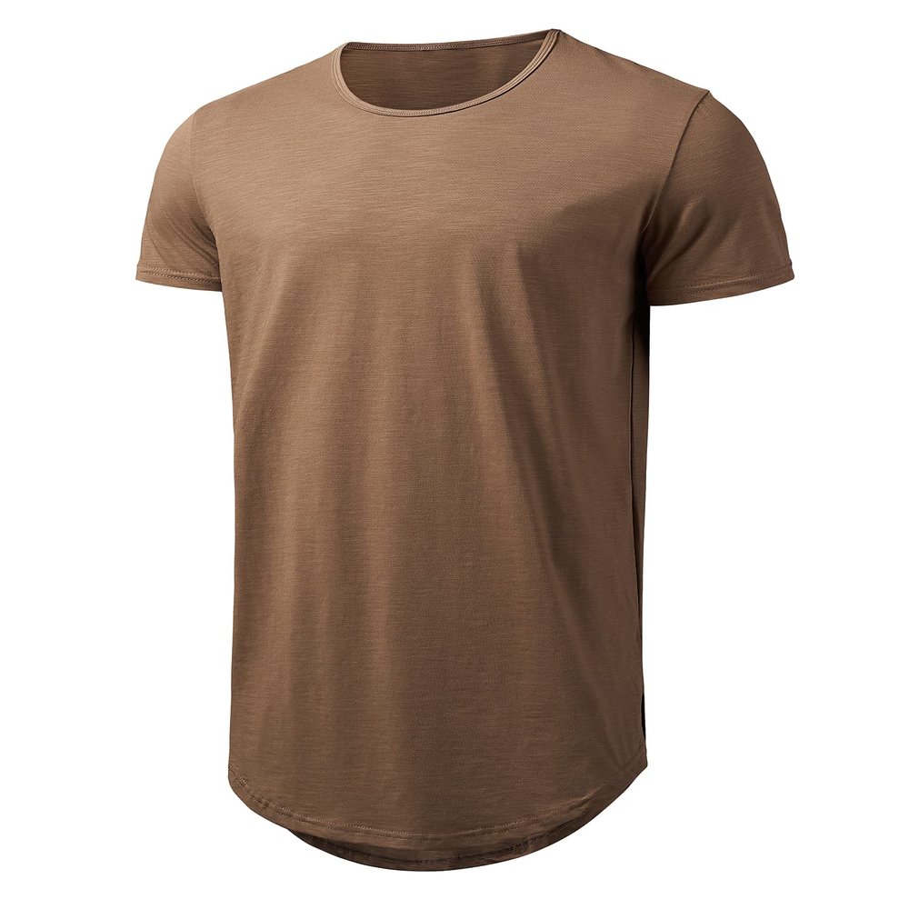Athlemon Mens Long Shirts for Men Extra Long T Shirts Mens t-Shirts Longline Hipster Reflective Line Scallop Tees