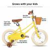 JOYSTAR 14 inch Kids Bike for Toddlers 3-5 Years (39"-47") Girls, Girls Bike with Training Wheels & Basket, Kids' Bicycle Yellow view 2