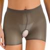Fldy Women Naughtie Open Gusset Hotpant Panty Mesh See Through Lingerie Pantie Boyshorts Briefs Coffee A One Size view 1