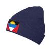 Antigua and Barbuda Flag Winter Knit Beanie Hats for Men & Women Knit Cuffed Cap Toboggan Skull Cap Navy Blue view 1