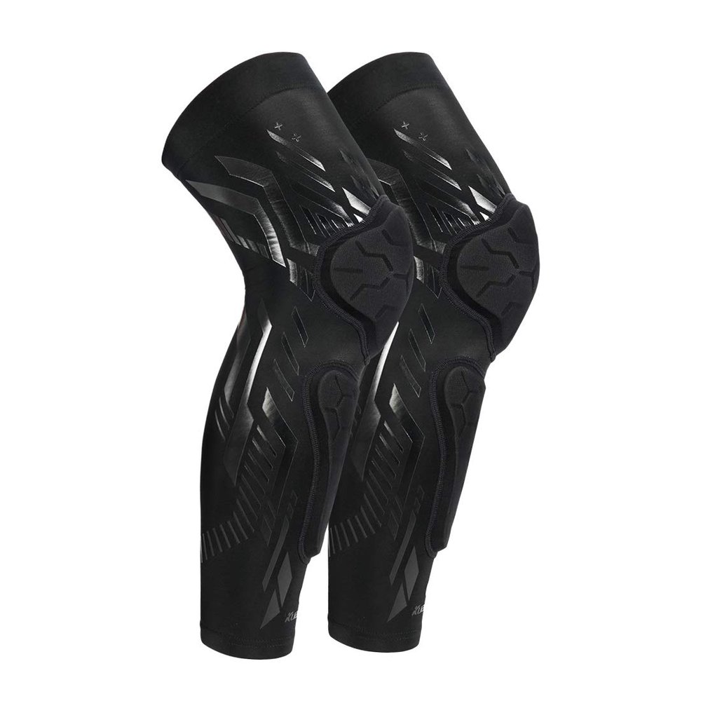 Kuangmi Knee Pad and Shin Guard Sleeve for Basketball, Wrestling, Soccer, Volleyball, Sports, Daily Support (Black-Pair, X-Large)