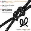Azarxis Reflective Guyline 4mm 4m Tent Guide Rope Cord with Aluminum Guy Line Adjuster Tensioner Lightweight for Tent Tarp Canopy Sheleter Camping Hiking Backpacking (Black - 6 Pack) view 3