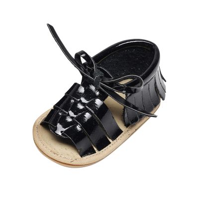 9 Month Baby Shoes Boy Infant Boys Girls Open Toe Solid Tassels Shoes First Walkers Baby Booties6 12 Months Black