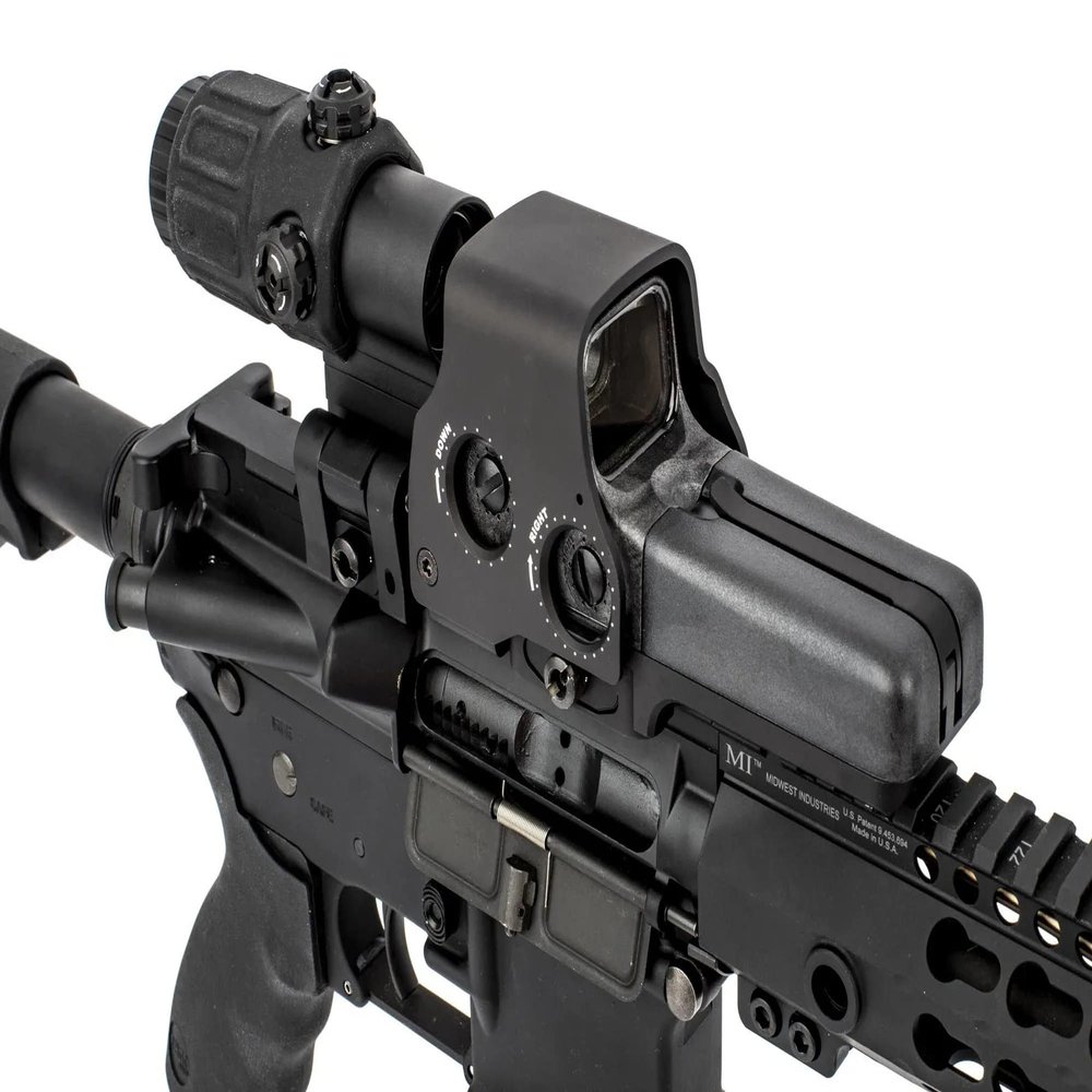 Holographic 518 Sights Red Green Dot Sight Scope with 3X Magnifier Switch to Side Quick Detachable QD Mount