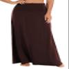 EXCHIC Women's Boho Flod Over Long Maxi Skirt Elastic High Waisted Long Skirts for Women (Rum Raisin, X-Large) view 1