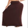 EXCHIC Women's Boho Flod Over Long Maxi Skirt Elastic High Waisted Long Skirts for Women (Rum Raisin, X-Large) view 3