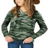 simtuor Girls Camouflage Long Sleeve Shirts V Neck Criss Cross Tops Kids Casual Loose Soft Blouse T-Shirt 4-15 Years view 1