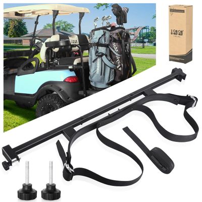 10L0L No-Drilling Golf Cart Bag Holder Bracket for 2+2 Golf Cart Rear Seat, with 1-Inch Square Tube, Adjustable Universal Golf Bag Attachment for Yamaha EZGO Club Car and Most Golf Carts