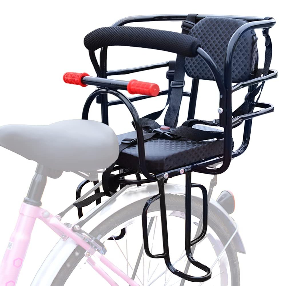 Bwcece Rear Kid's Bike Seat,Back Mount Child Bike Seat Attachment for Adult Bike,Outdoor Bike Seat for Children,Toddlers,and Kids (Up to 110lb)